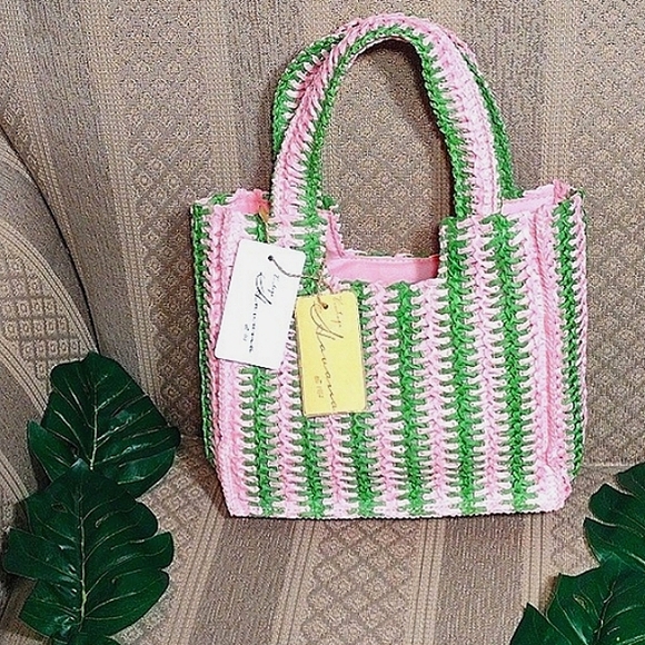 NWT Vintage Havana Mini Straw Tote - Picture 1 of 15